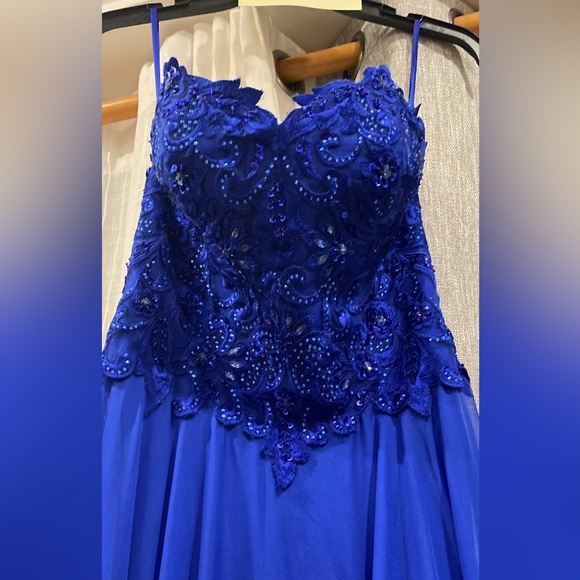 NEW Blue Formal Homecoming/party dress from golden asp prom boutique size 2 - Picture 2 of 3